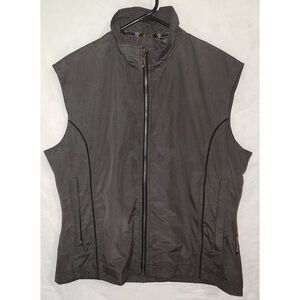 Sunice Golf Vest Women's Large Yarn Plaid Polyester Full Zip